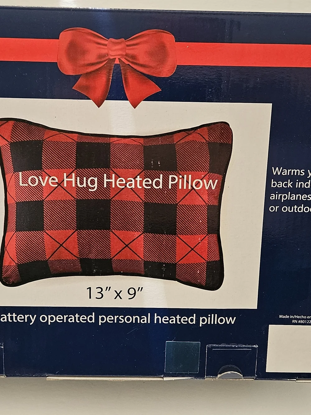 Heated Pillow - Red/Black Plaid
